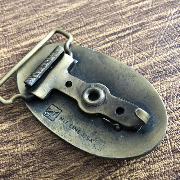 VTG MPM Hit Line USA Oval Belt Brass Tone Buckle - Picture 4 of 8